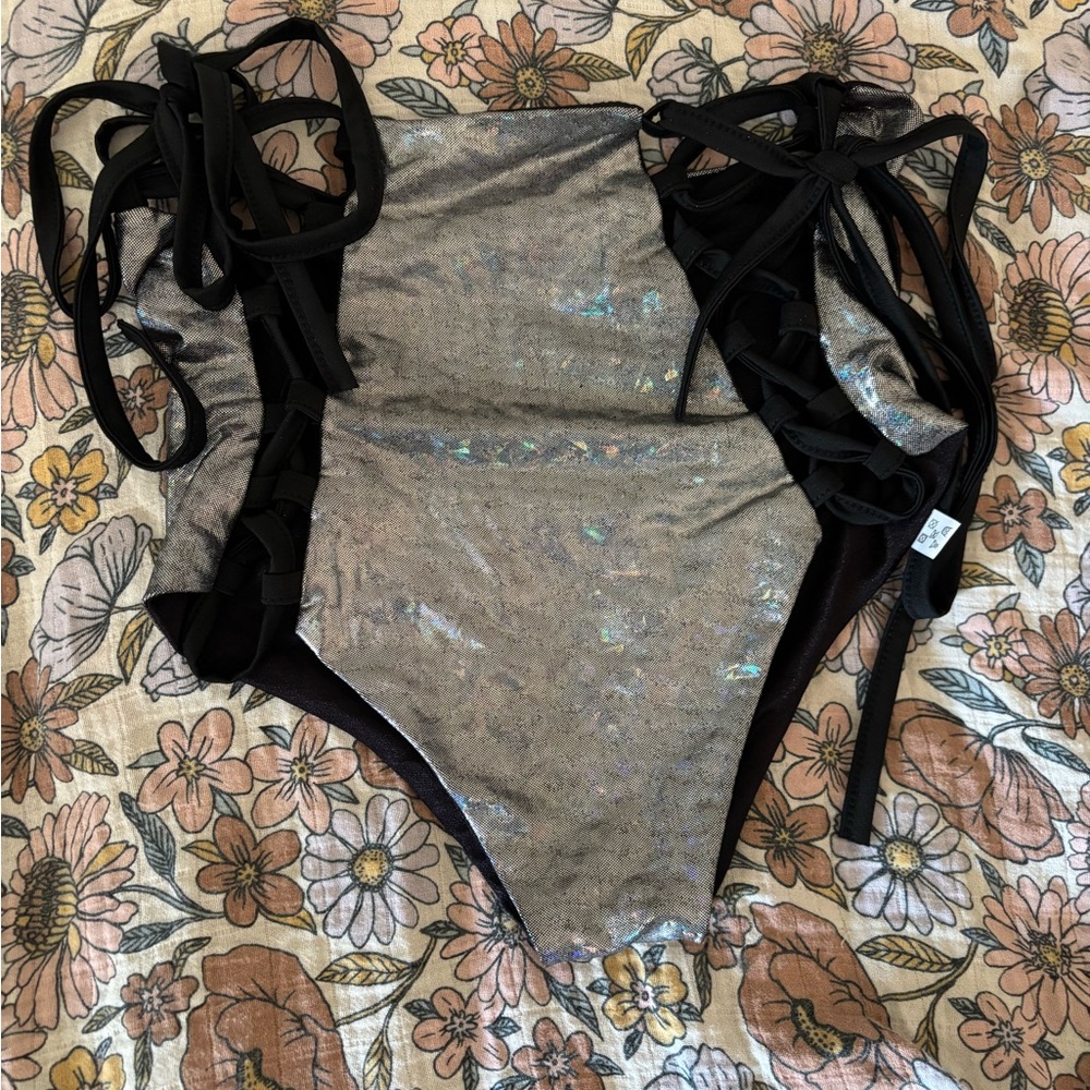 Shimmering Black and Silver iridescent